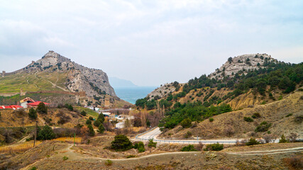 Fototapeta na wymiar Fortress of Gurzuf in Crimea