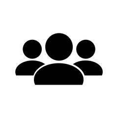 Fototapeta na wymiar Group of three people. Team, fellowship symbol. Icon vector illustration 