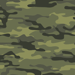 Fototapeta premium Camouflage seamless pattern from spots. Military texture. Abstract camo. Print on fabric and clothing. Vector