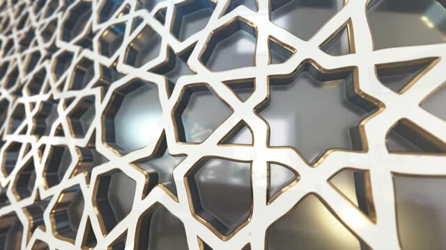4K islamic pattern background, 3d Animation