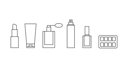 Vector illustration. Set of vector cosmetics icons.