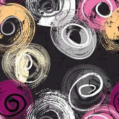 Gordijnen seamless abstract background pattern, with circles, swirls, paint strokes and splashes © Kirsten Hinte