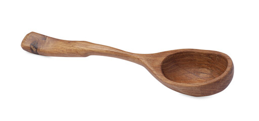 Wooden spoon isolated on white. Cooking utensil