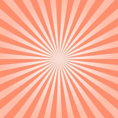Orange Sunburst Pattern Background. Sunburst with rays background. Vector illustration. Orange radial background. Halftone background.	