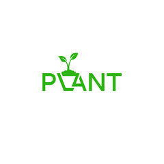 Plant lettering, creative logo design.
