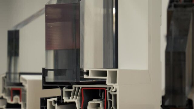 Sample of aluminum profile and durable glass for a window