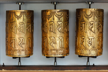 Buddhist prayer wheels