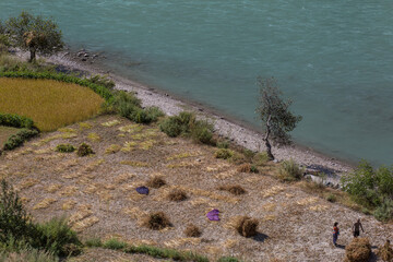Karnali River in Nepal. Free flowing wind and scenic River in Nepal.