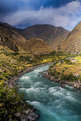 Karnali River in Nepal. Free flowing wind and scenic River in Nepal.