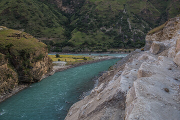 Karnali River in Nepal. Free flowing wind and scenic River in Nepal.