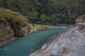 Karnali River in Nepal. Free flowing wind and scenic River in Nepal.