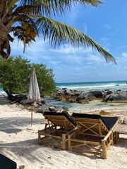 chairs and umbrella on the beach