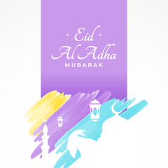 Eid Al Adha Greeting Watercolor Design