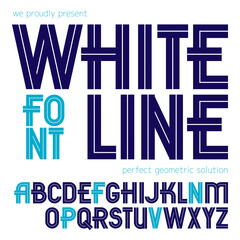 Set of vector capital alphabet letters made with white lines, can be used for logo creation in public relations business