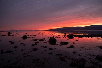 Fototapeta na wymiar Landscape photography of sunset, beach, seaside, coast, shore