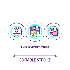 Built in consumer base concept icon. List of online marketplace users. Customers in online shop abstract idea thin line illustration. Vector isolated outline color drawing. Editable stroke
