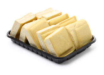 Tofu on a white background