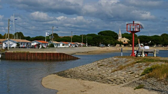 Andernos, Gironde, Arcachon bay, France. The port entrance in Andernos