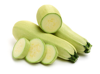 Zucchini on a white background 