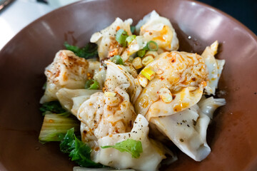 spicy wontons food