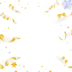 Golden Ribbon on isolated white background ,Vector illustration EPS 10