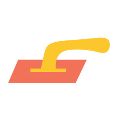 Rectangular spatula on an isolated background. Construction or renovation. Construction tools as a design element or logo.