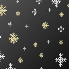 Snowflake background ,isolated on black background, Vector illustration EPS 10