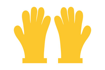 Industrial gloves on an isolated white background. Construction or renovation. Construction accessories for hand protection as a design element or logo.