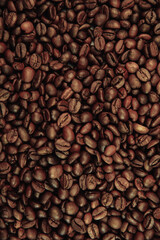 Coffee beans background. Vertical image