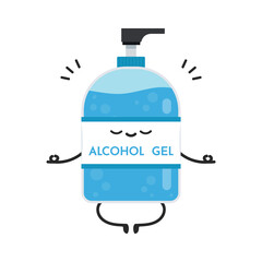 Alcohol gel character and virus. Alcohol gel vector. Hand wash gel vector. 