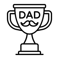 Award for Big Dad Concept, Champion Daddy Vector Icon Design, Happy Fathers Day Symbol, Dads Gift Elements Sign, Parents Day Stock illustration