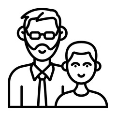 Dad and Son Picture Concept, Single Father Photo Frame Vector Icon Design, Happy Fathers Day Symbol, Dads Gift Elements Sign, Parents Day Stock illustration