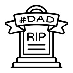 father's headstone Concept, Daddy Gravestone Vector Icon Design, Happy Fathers Day Symbol, Dads Gift Elements Sign, Parents Day Stock illustration