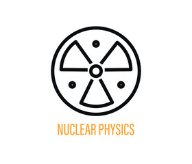 Radiation icon. Toxic and nuclear energy, danger hazard symbol, outline style pictogram on white background. Sign for mobile concept and web design. vector graphics
