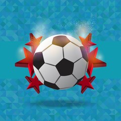 Football championship blue background vector stock illustration. euro 2020 Abstract background soccer or football texture. Poster Championship trend Wallpaper.