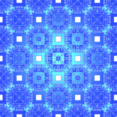 Obraz na płótnie Canvas Geometric vector pattern with azure and blue gradient. simple ornament for wallpapers and backgrounds.