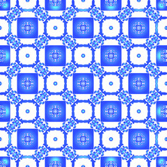 Geometric vector pattern with azure and blue gradient. simple ornament for wallpapers and backgrounds.