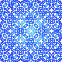 Geometric vector pattern with azure and blue gradient. simple ornament for wallpapers and backgrounds.