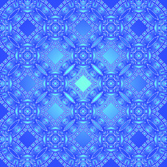 Geometric vector pattern with azure and blue gradient. simple ornament for wallpapers and backgrounds.