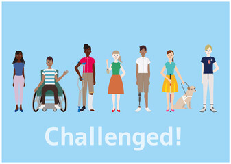 Challenged!  障がいと共に生きチャレンジする世界の人々 - obrazy, fototapety, plakaty