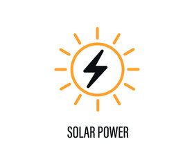 alternative renewable energy solar energy logo vector icon illustrations
