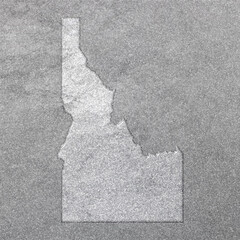 Map of Idaho, silver background