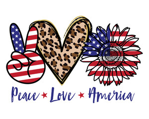 Peace Love America 4th of July
