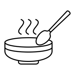 Vector Soup Outline Icon Design