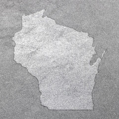 Map of Wisconsin, silver background