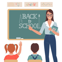 Children and teacher at school.