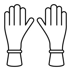 Vector Kitchen Gloves Outline Icon Design