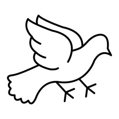Vector Dove Outline Icon Design