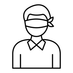 Obraz premium Vector Hostage Outline Icon Design