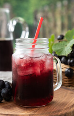Cold Glass of Grape Juice